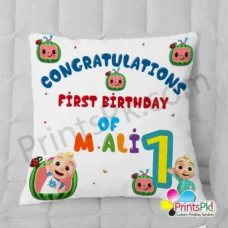 cocomelon cushion, first birthday cushion