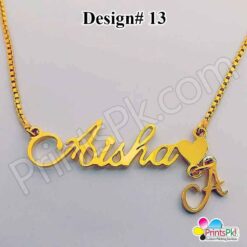 aisha name locket, custom name necklace