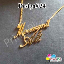 mouazma name necklace, customized Ali name pendant,