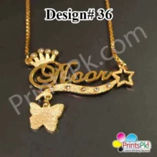 noor name chain, trendy name locket,