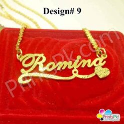 romina name necklace, customized name locket