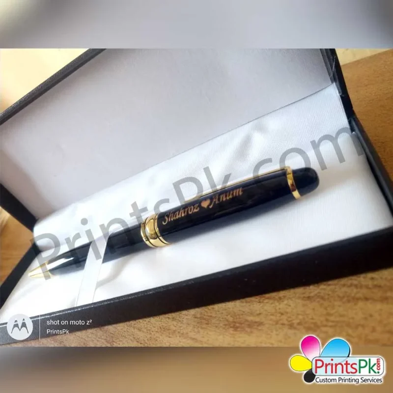 Name Printig on Metal Pen, Black & Golden Pen,