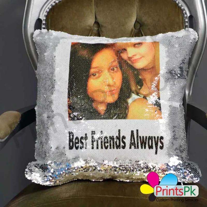 Magic Mermaid Sequin Pillow Personalized with your Photo Cushion - Image 7