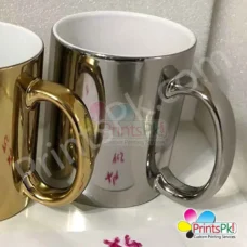 High gloss silver picture mug