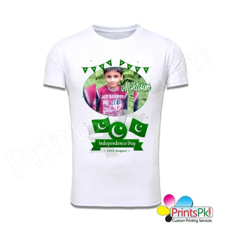 Independence Day 14th August Custom Picture and Name T-Shirt