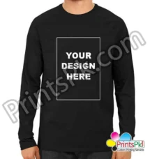 Customized black shirt round neck full sleeve