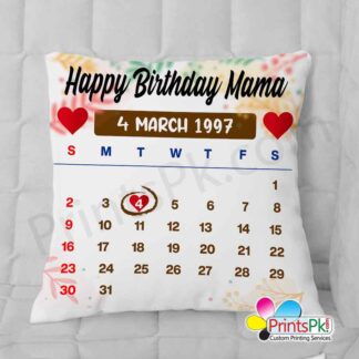 Calendar Cushion with Birthday Date and Name, Birthday Cushion with Calander,