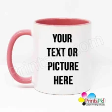 Customized Pink Mug Printing,