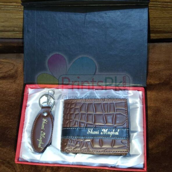 Customized Name Wallet Brown Crocodile