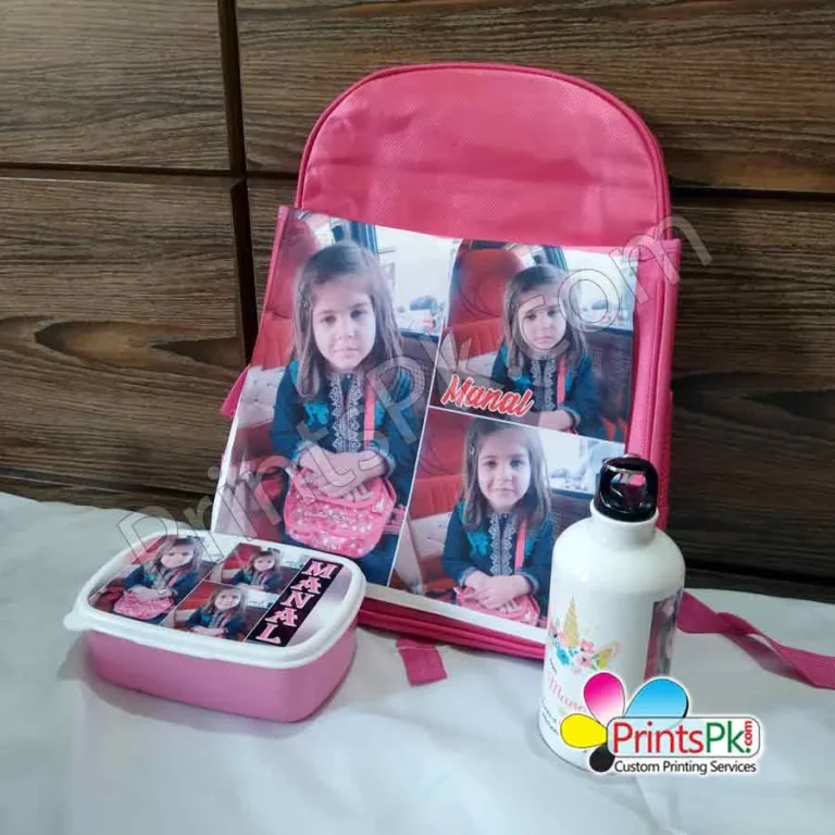 Custom Picture School Bag Lunch box & Water Bottle (Discount Deal) - Image 3