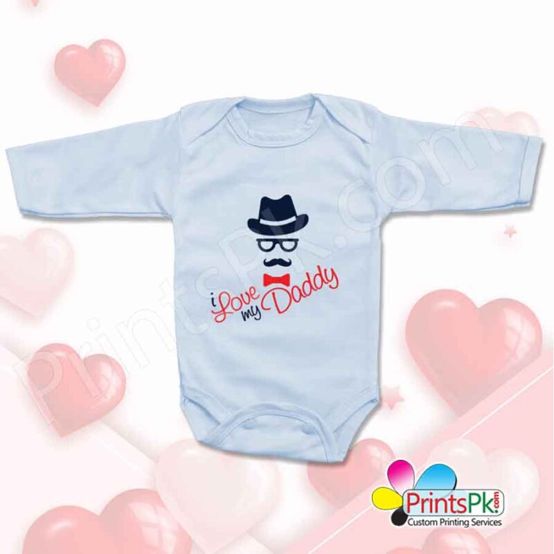 I love My Daddy Blue Printed Romper Custom print Romper online in Pakistan