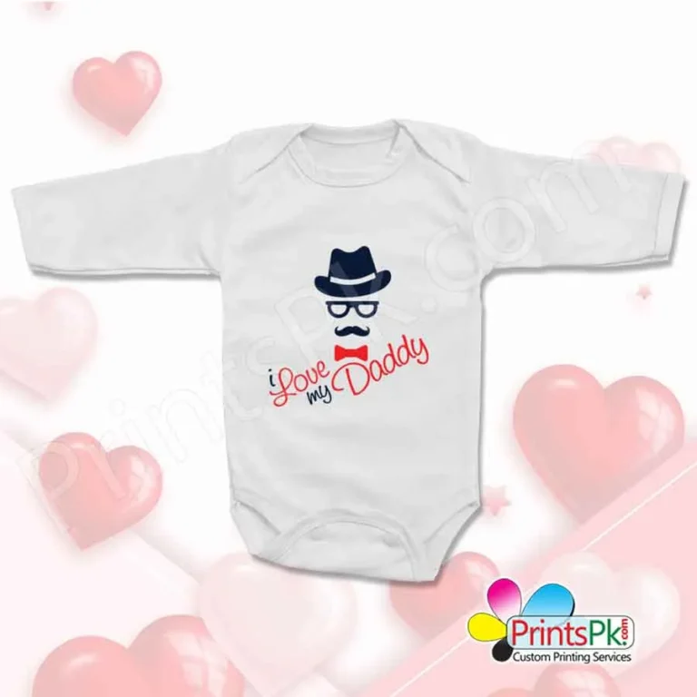 I love My Daddy White Printed Romper Custom print Romper online in Pakistan