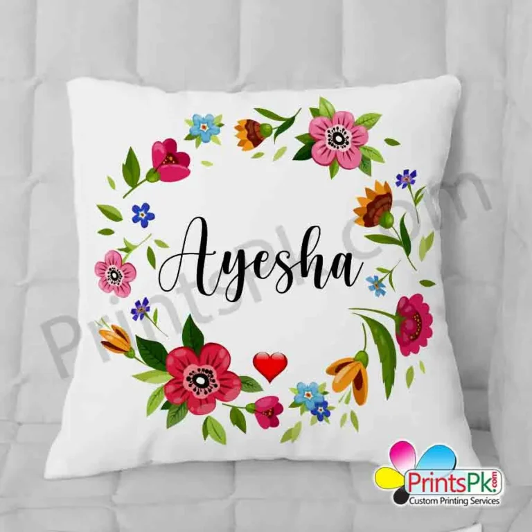 name cushion, ayesha name pillow,