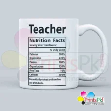 Teachers Nutritions facts Mug, Gift for teacher