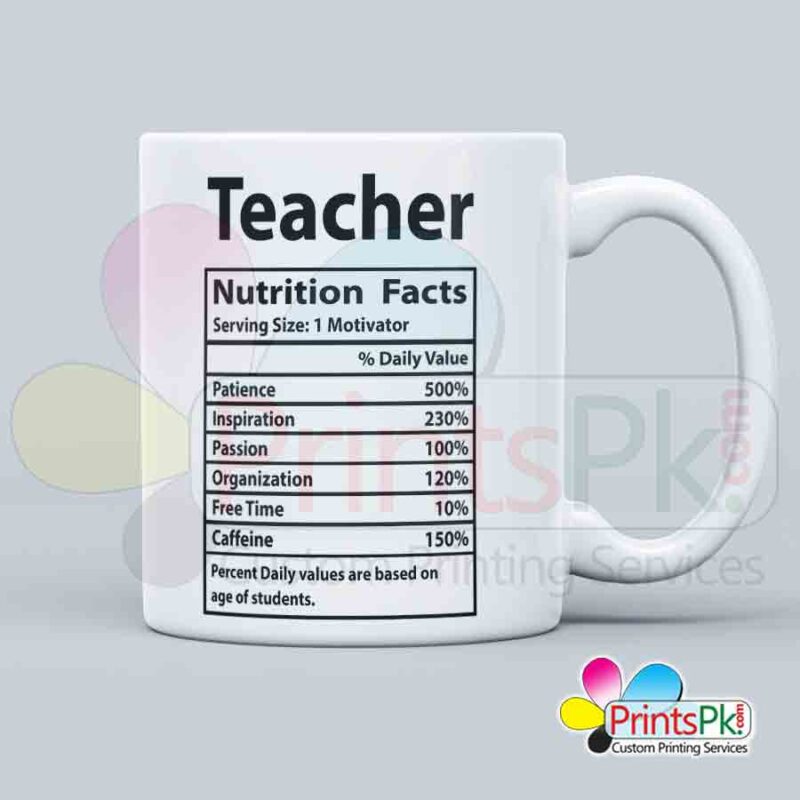 Teachers Nutritions facts Mug, Gift for teacher