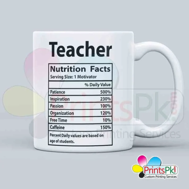 Teachers Nutritions facts Mug, Gift for teacher