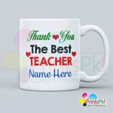 thank you the best teacher mug with teacher name, gift for teacher, gift for sir, gift for miss