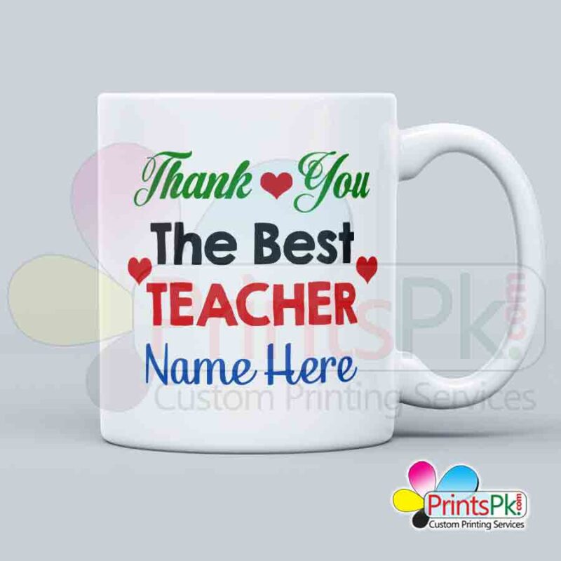 thank you the best teacher mug with teacher name, gift for teacher, gift for sir, gift for miss