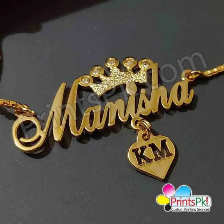 Special designed Locket with Crown, Customized name chain