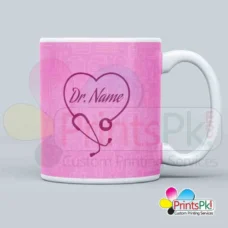 doctor name mug, heart shape stethoscope, stethoscope mug