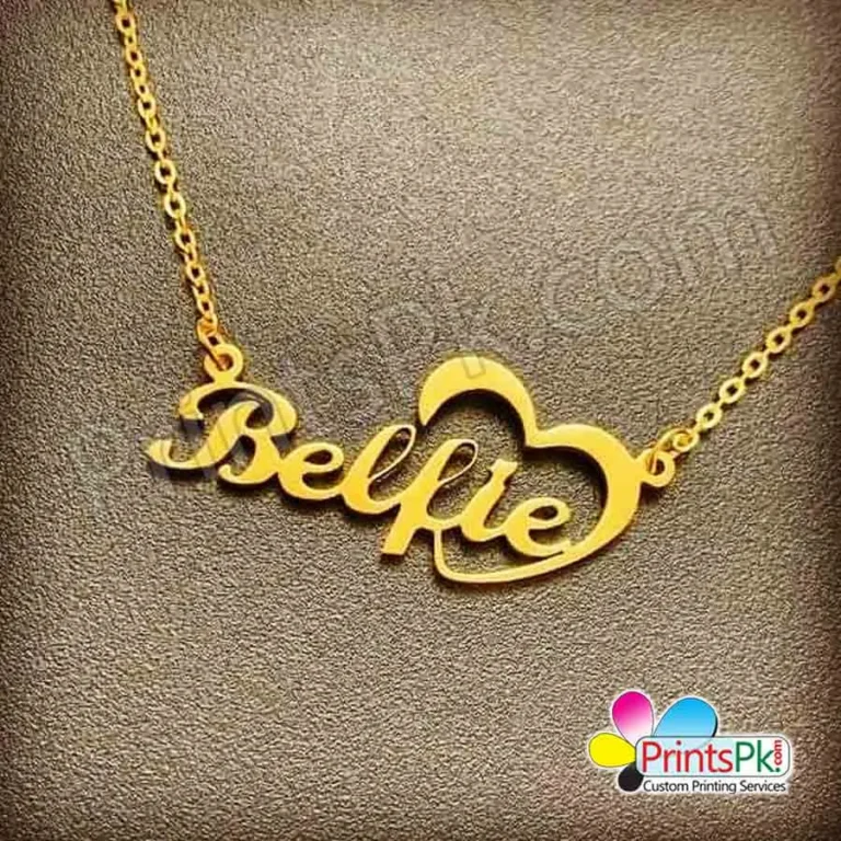 Name necklace with heart, custom name locket