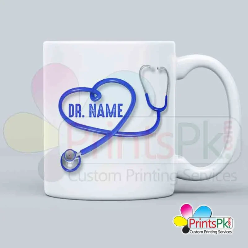 Doctor name mugs, gift for doctors, mug with stethoscope and doctor name