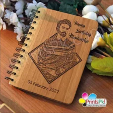 Customized Engraved Wood Diary, photo engraved Diary, Personalized photo Engraved diary, wood diary with name