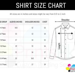 School Shirt Size Chart,