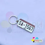 Sindh car number plate keychain, Custom number plate keychain