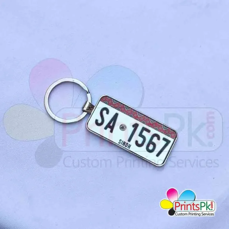 Sindh car number plate keychain, Custom number plate keychain