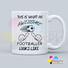 This is what an awesome footballer looks like quote mug, personalized football mug