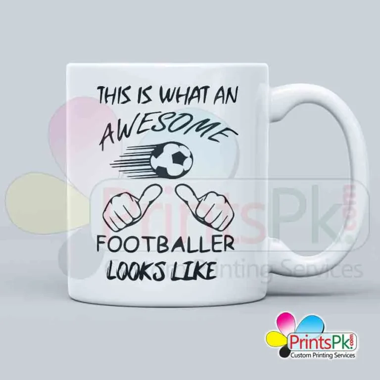 This is what an awesome footballer looks like quote mug, personalized football mug