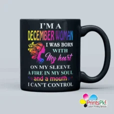 Personalized birthday Mug for december woman, Gift for December Birthday Woman