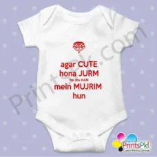 agr cute hona jurm hai tou haan main mujrim hun baby romper