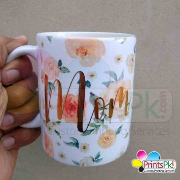 Golden writing mom Floral mug