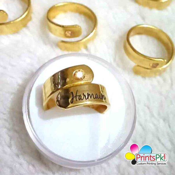 name ring with stone