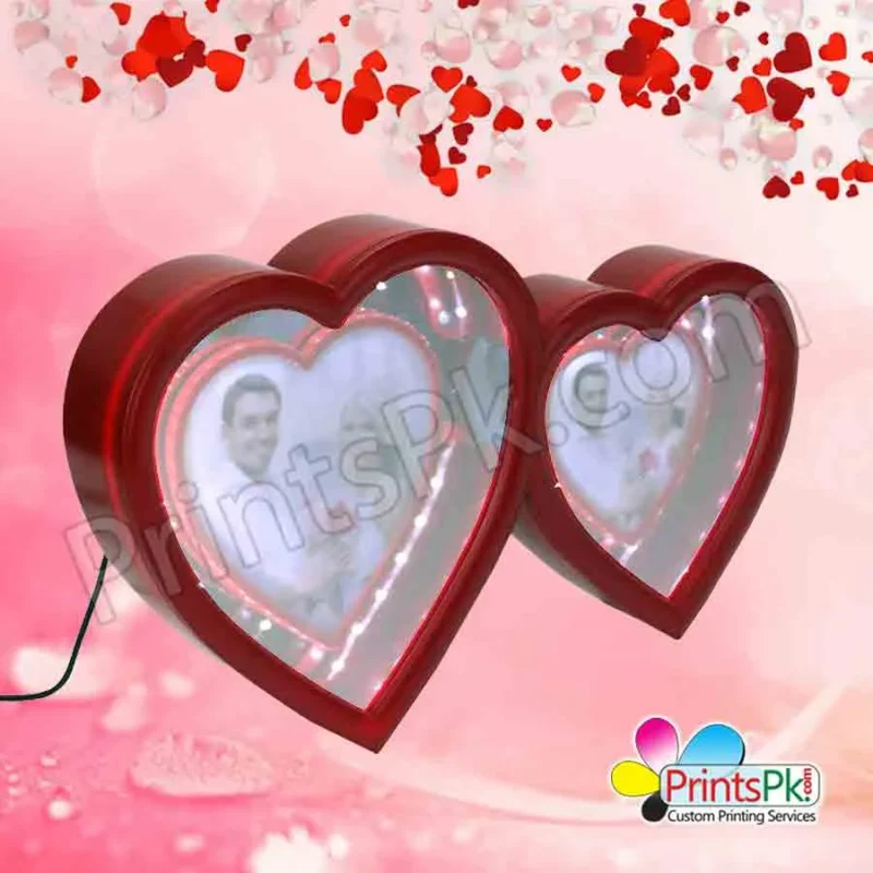 Customized-Photo-Heart-Magic-Mirror-Clock-Frame, Customized Photo Magic Frame,