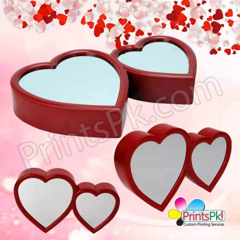 Heart Mirror Clock Photo Frame,