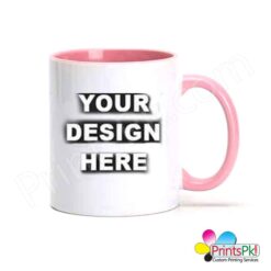 Customized Inner Pink Mug, Pink Inner Mug,