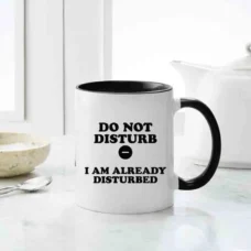 Donot disturb i am already disturbed mug, inappropriate gifting mugs