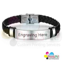 Customized Leather Name Bracelet for Men, Customize Your Name Bracelet Online in Pakistan