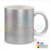 Customized Silver Glittery Mug