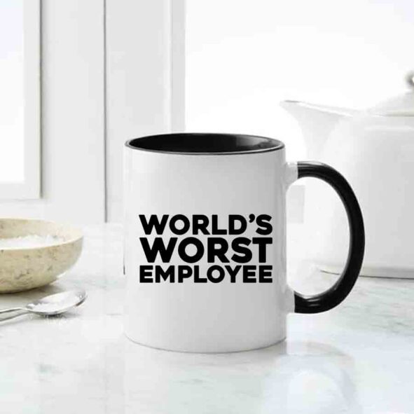 World's worst employee mug, inappropriate thoughts mugs
